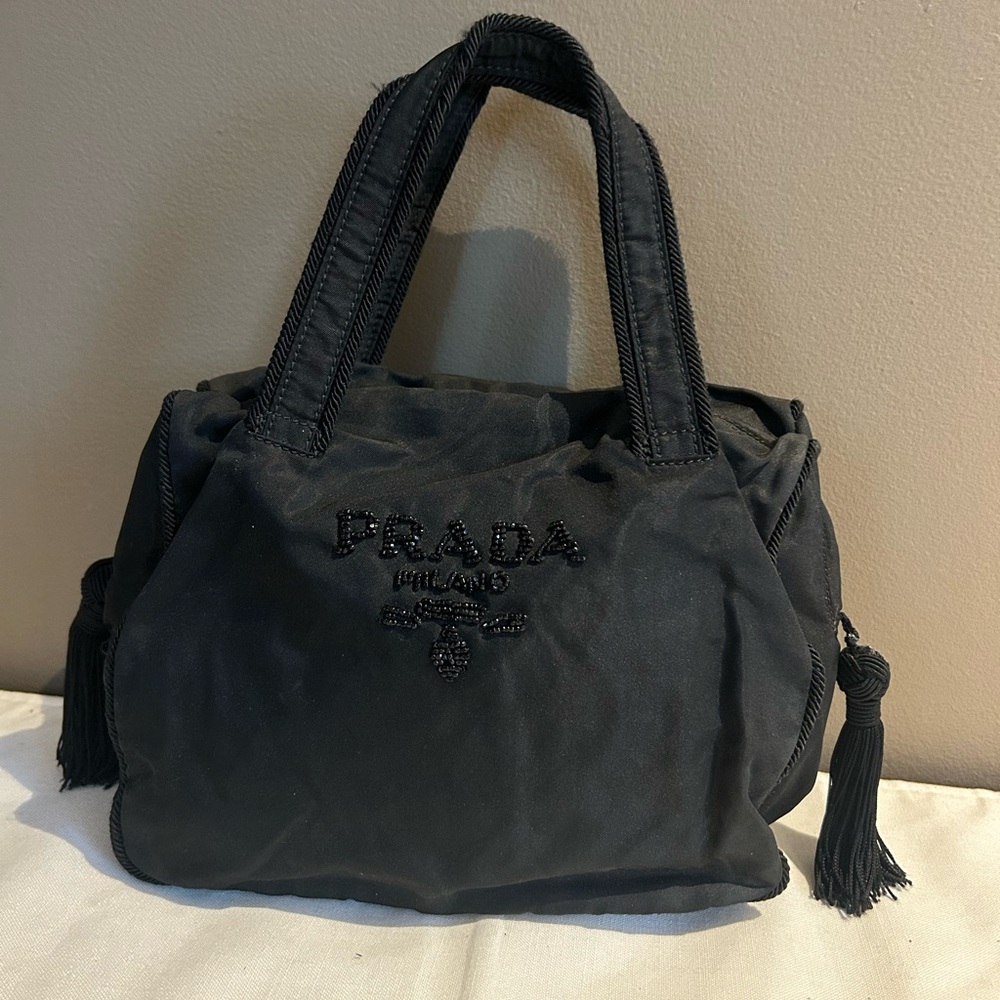 PRADA MILANO Sparkle front Small nylon bag authentic